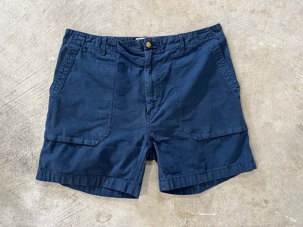 Best Made Co. Men's Blue Ripstop Cotton Utility Shorts Size 36
